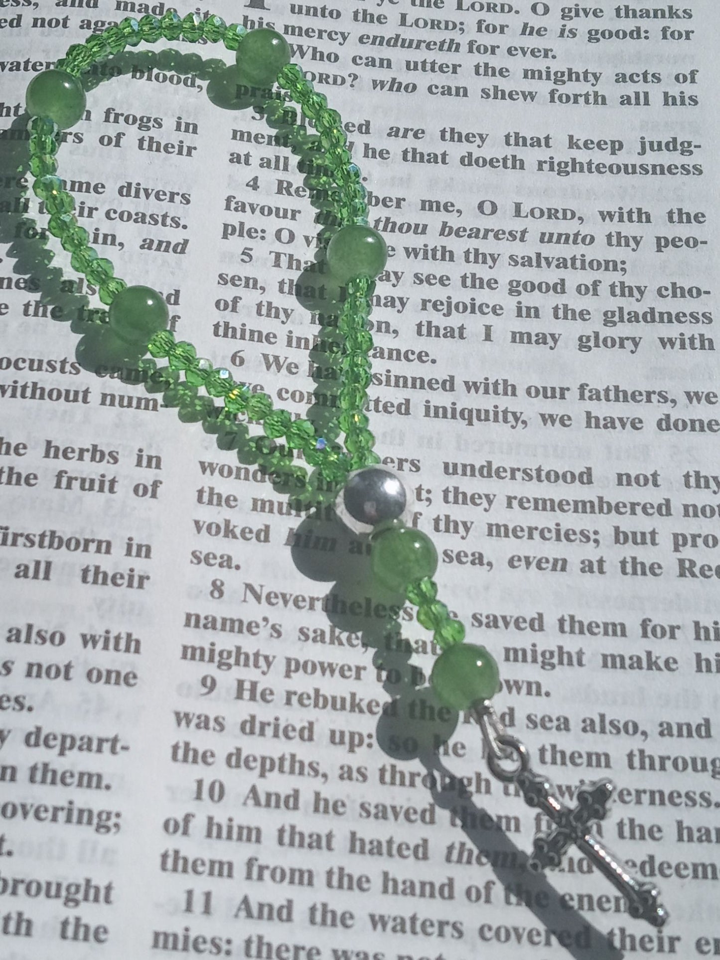 Glistening Green Pocket Rosary