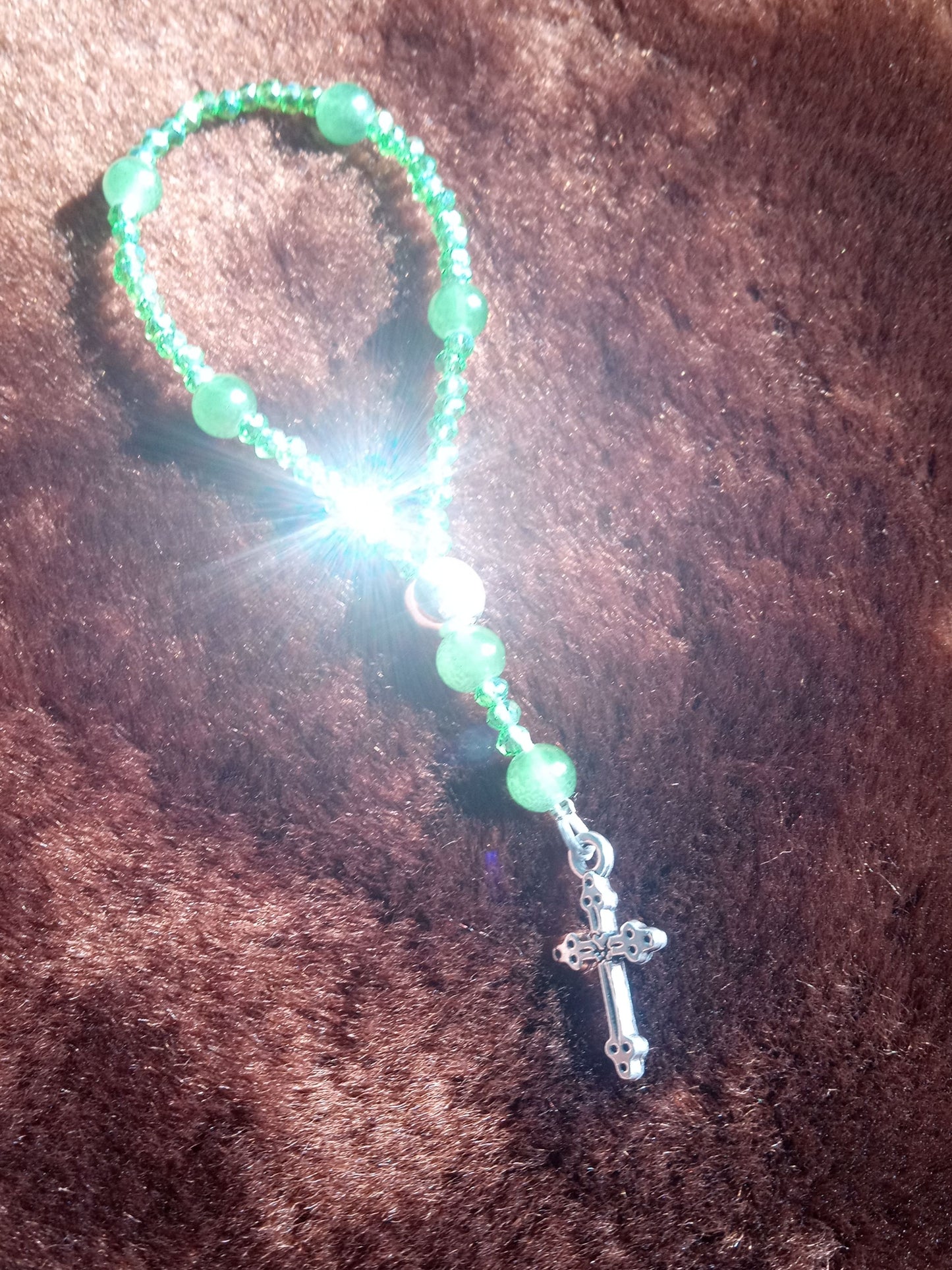 Glistening Green Pocket Rosary