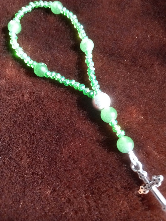 Glistening Green Pocket Rosary